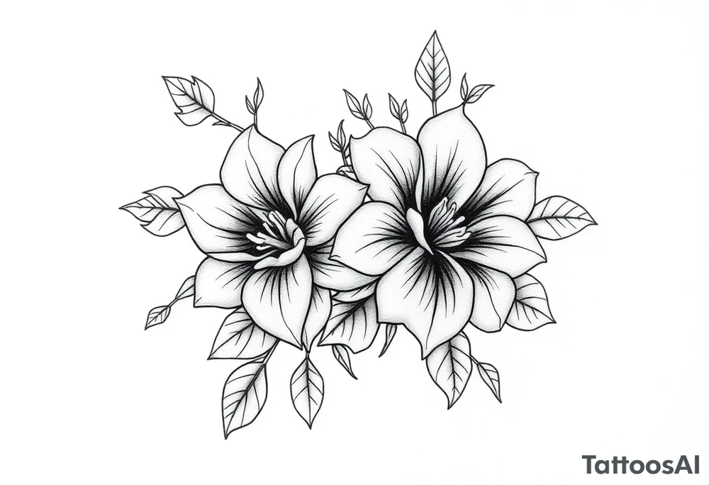 December and August birth flowers on skin tattoo idea