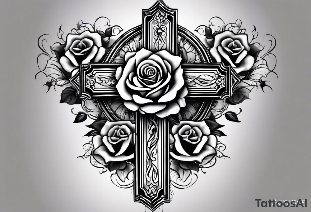 Cross that in the middle of it says “know your worth as well” and under it I would like my dads birthday the 30th of August 1966 and under that a rose and i would like it on my forearm and it must not be too big tattoo idea