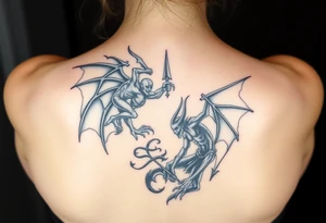 A battle between good and evil tattoo idea