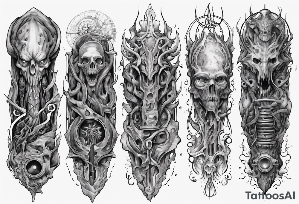 lovecraft myth tattoo for forearm tattoo idea