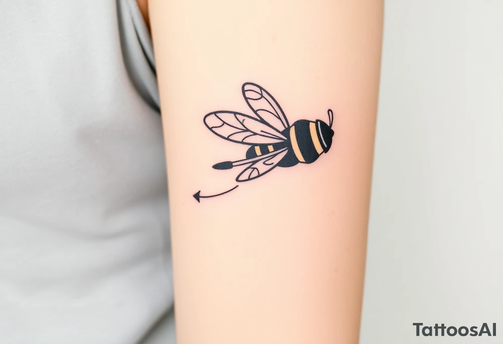 bumble bee flying a jet plane tattoo idea