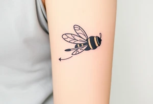 bumble bee flying a jet plane tattoo idea