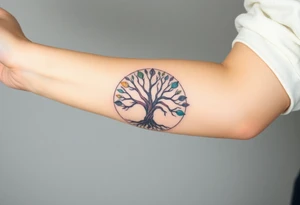 Tree of life circle tattoo idea