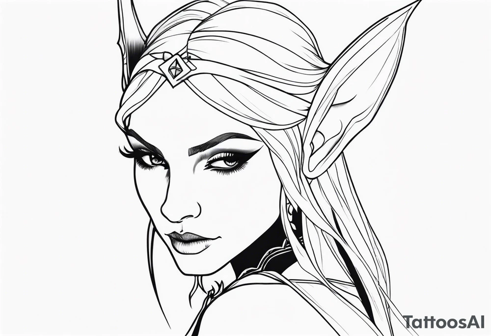 pointed ears elf tattoo idea