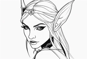 pointed ears elf tattoo idea