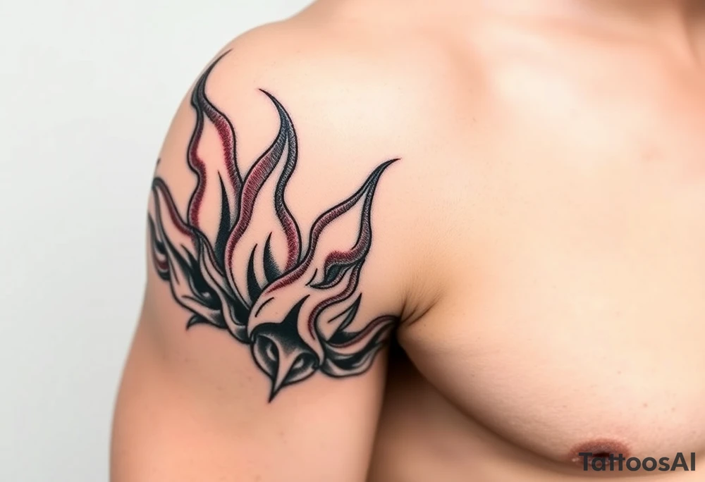 large powerfull multiple flames tattoo idea