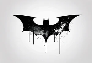batman symbol grunge tattoo idea