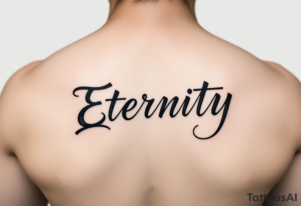 Eternity in elegant font Japanese style tattoo idea