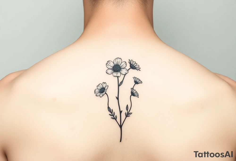 Viola odorata & Aster throat tattoo tattoo idea