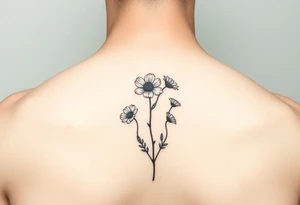 Viola odorata & Aster throat tattoo tattoo idea