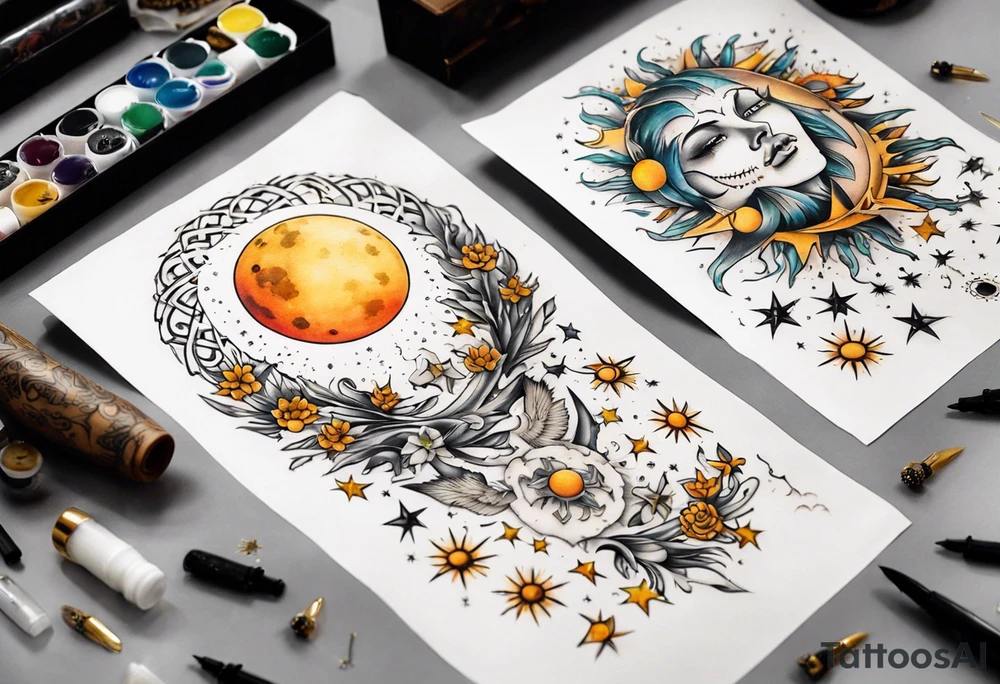 Sonne Mond tattoo idea