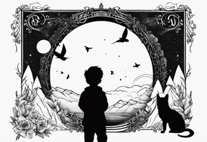 literary tattoo with the little prince, divergent, the hunger games and harry potter tattoo idea