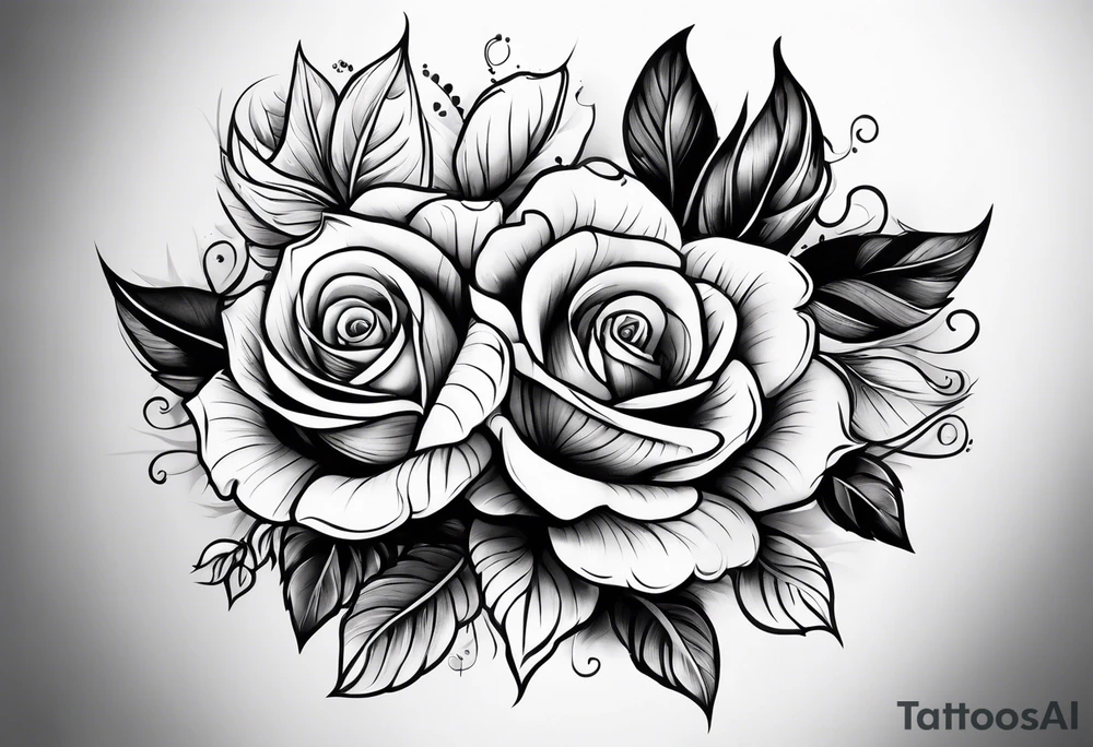 beautiful tattoo idea with long text and rose tattoo idea