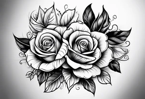 beautiful tattoo idea with long text and rose tattoo idea