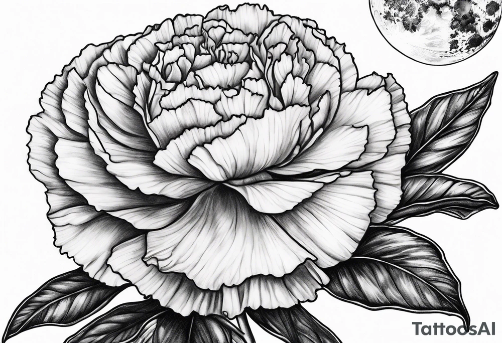 Carnation with
 moon tattoo idea