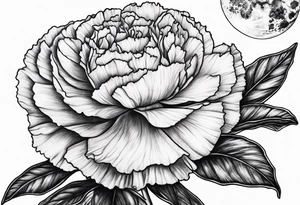 Carnation with
 moon tattoo idea