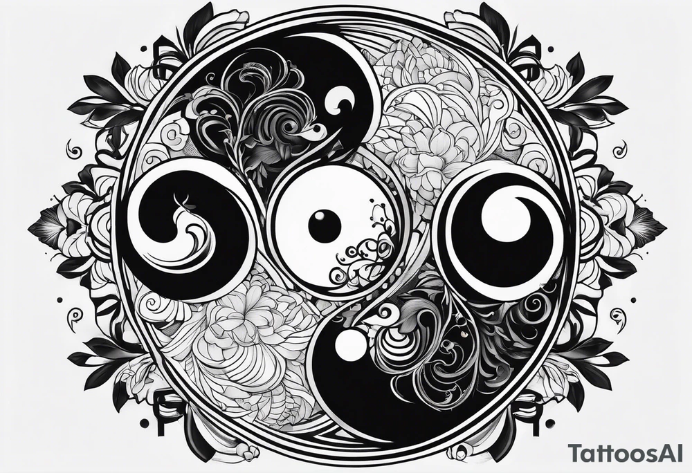 ying yang minimalist tattoo idea