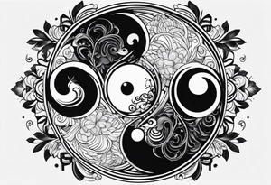 ying yang minimalist tattoo idea