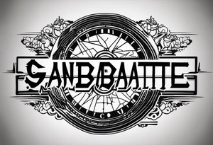 the word ganbatte in japanse combined with the never forget watch from the anime full metal alchemist and something from haikyuu tattoo idea