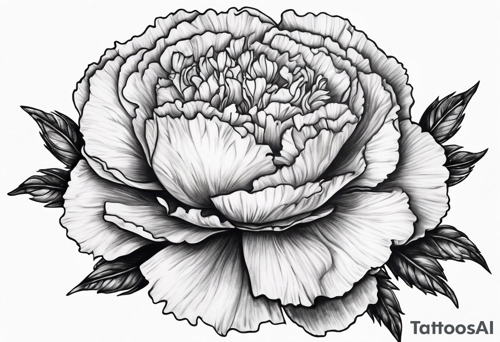 Carnation with moon behind it tattoo idea