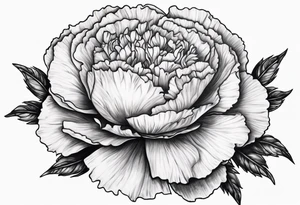 Carnation with moon behind it tattoo idea