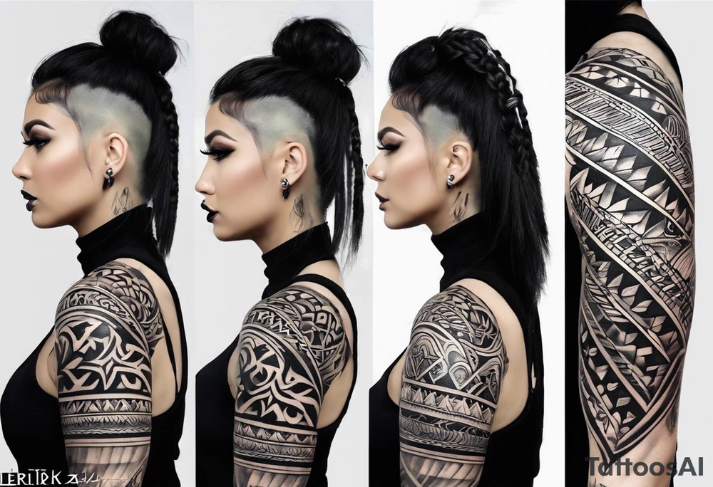 Riandi(04/01/2024) ,Lee-Mari(08/03/2025) , R&A(21/10/2022) Tribal full sleeve tattoo idea