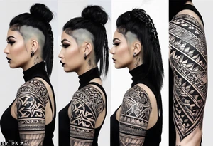 Riandi(04/01/2024) ,Lee-Mari(08/03/2025) , R&A(21/10/2022) Tribal full sleeve tattoo idea