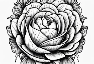 black and white tattoo design of the woman asleep in a fetal position inside a closed flower bud, styled for my wrist. tattoo idea