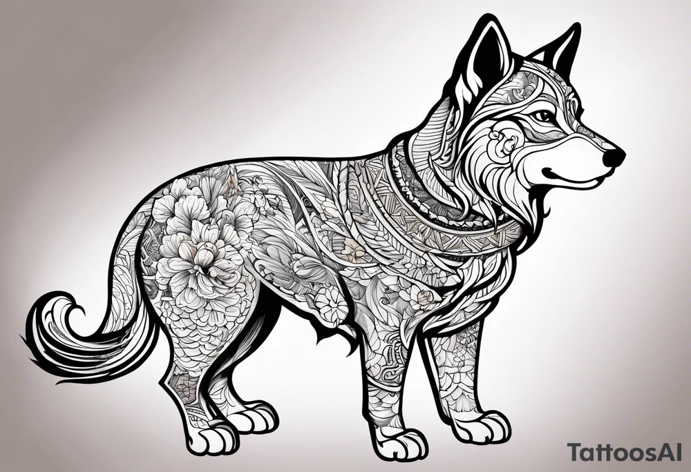 Hundepfoten mit Verzierungen tattoo idea