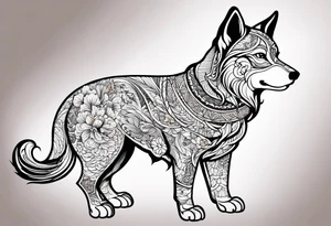 Hundepfoten mit Verzierungen tattoo idea