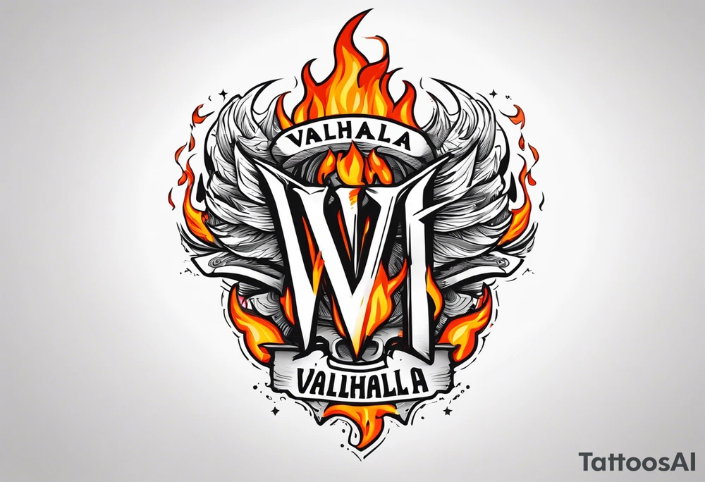 Valhalla on  fire tattoo idea