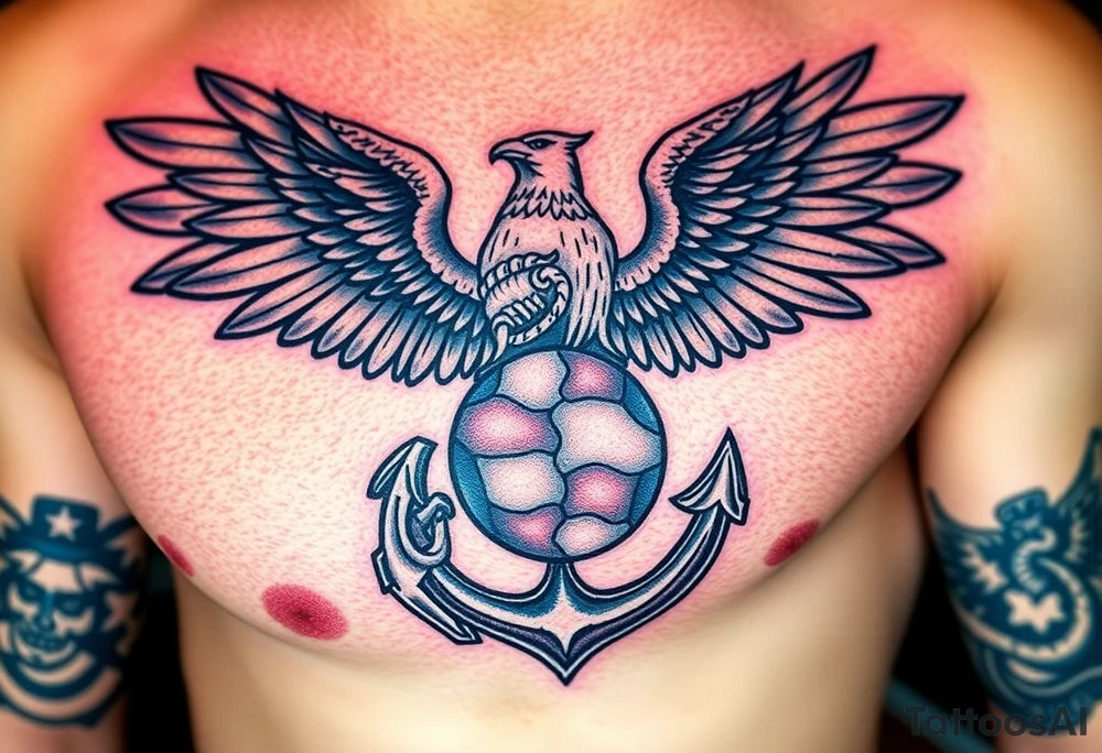 Combat marine veteran eagle globe and anchor
Operation Iraqi freedom
Dress blues tattoo idea