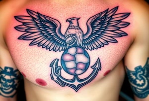 Combat marine veteran eagle globe and anchor
Operation Iraqi freedom
Dress blues tattoo idea