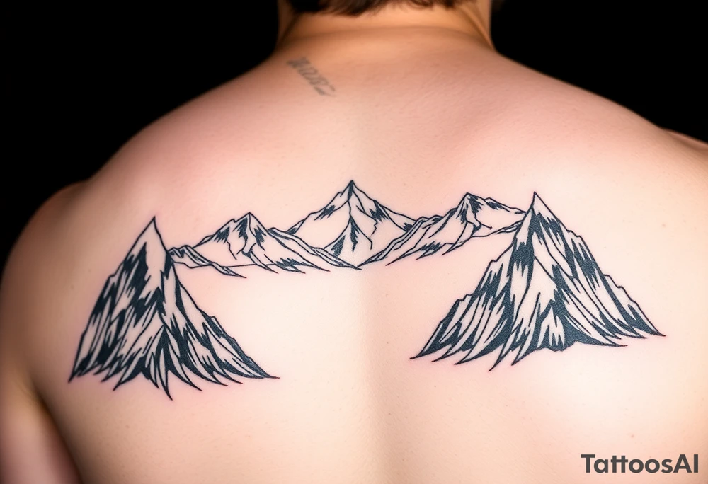 Mountains on arm sleeves snowboarding tattoo idea