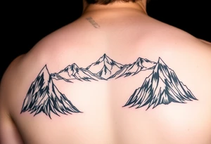 Mountains on arm sleeves snowboarding tattoo idea