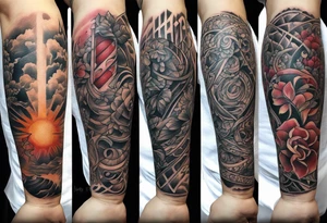 pain human tissue on arm tattoo idea