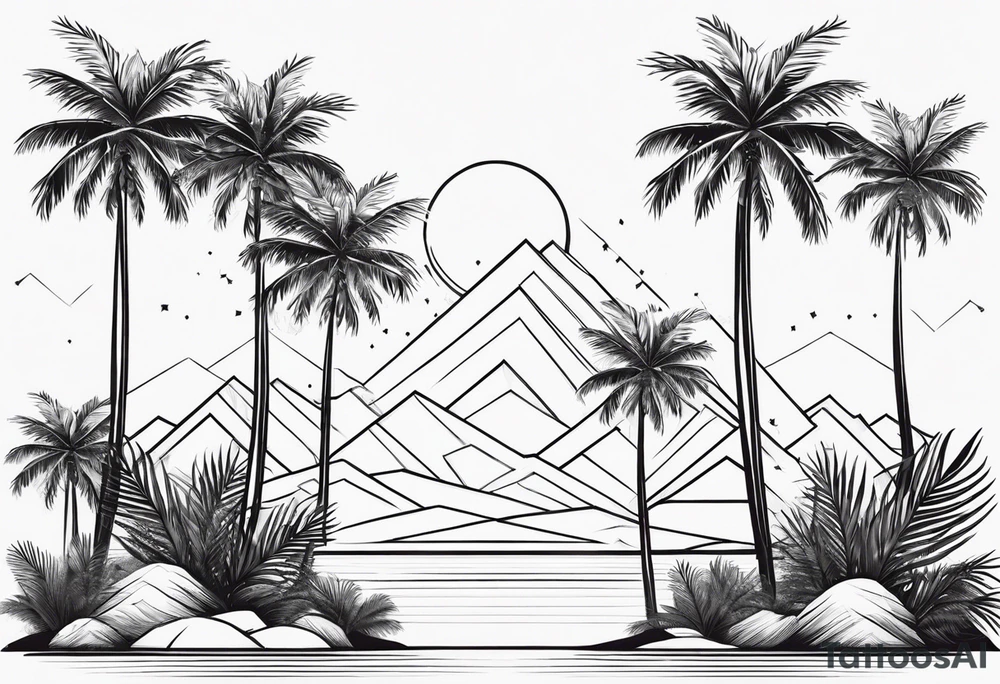 palm trees family orientated tattoo idea