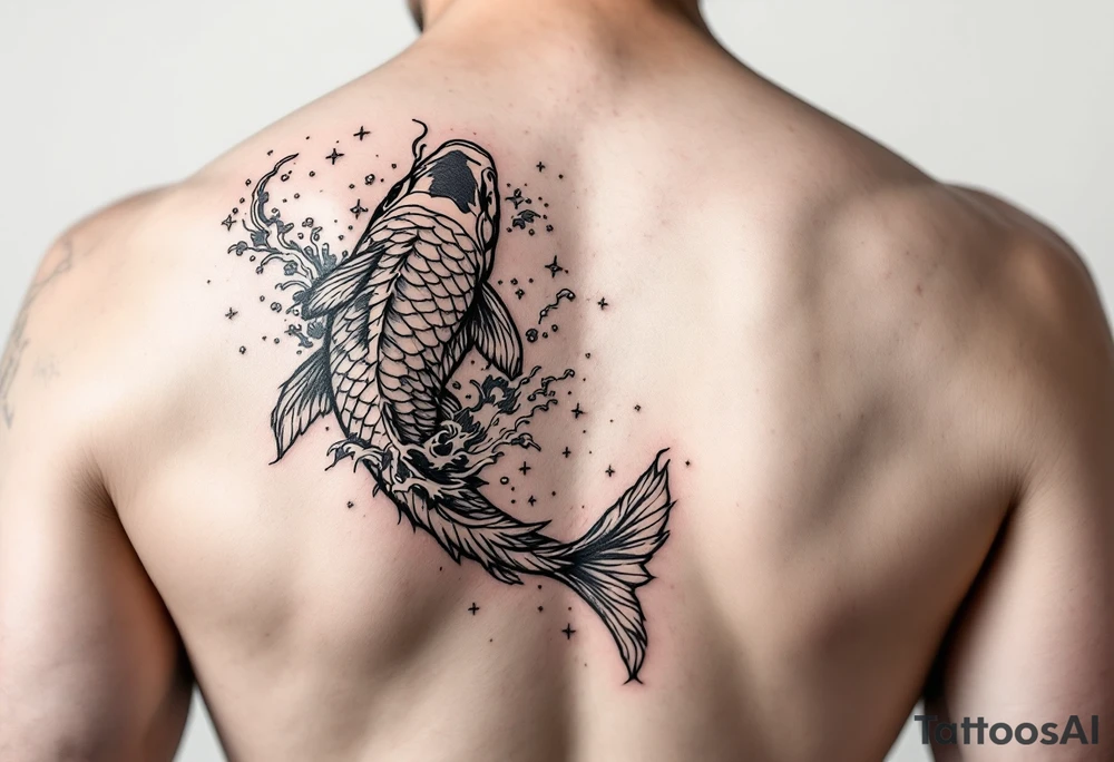 traditional koi fish swimming upstream through turbulent waves tattoo idea traditional koi fish swimming upstream through turbulent waves tattoo idea