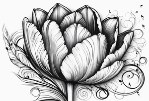 Tulip with music note tattoo idea