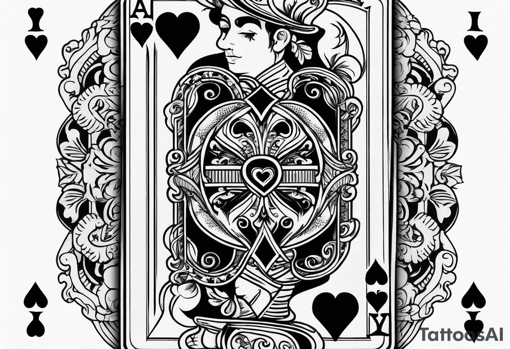 Jack of hearts playing card tattoo idea
