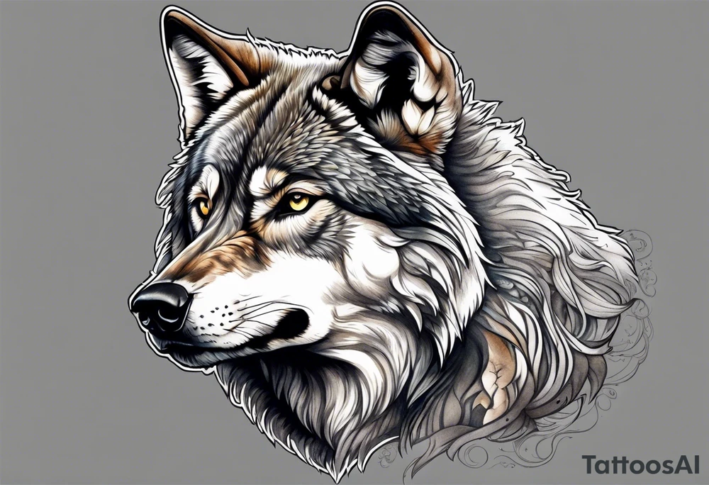 Grey wolf tattoo idea