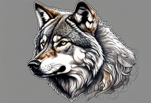 Grey wolf tattoo idea