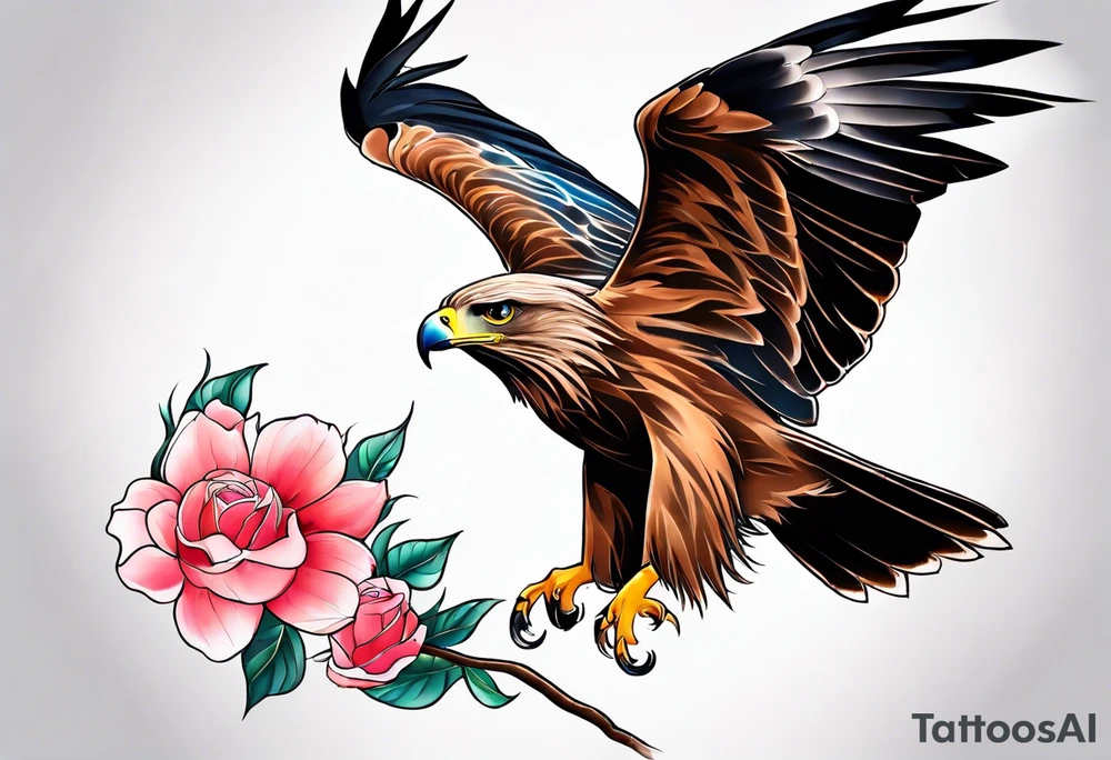 I want a tattoo for my daughter, her name is Daya which means black kite. I also love natur and I'm a climate change activist. Make the black kite soft. tattoo idea