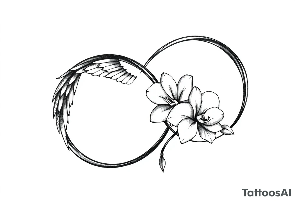 infinity loop with wings inside and an orchid tattoo idea infinity loop with wings inside and an orchid tattoo idea