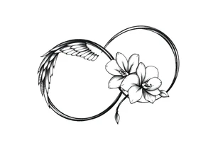 infinity loop with wings inside and an orchid tattoo idea