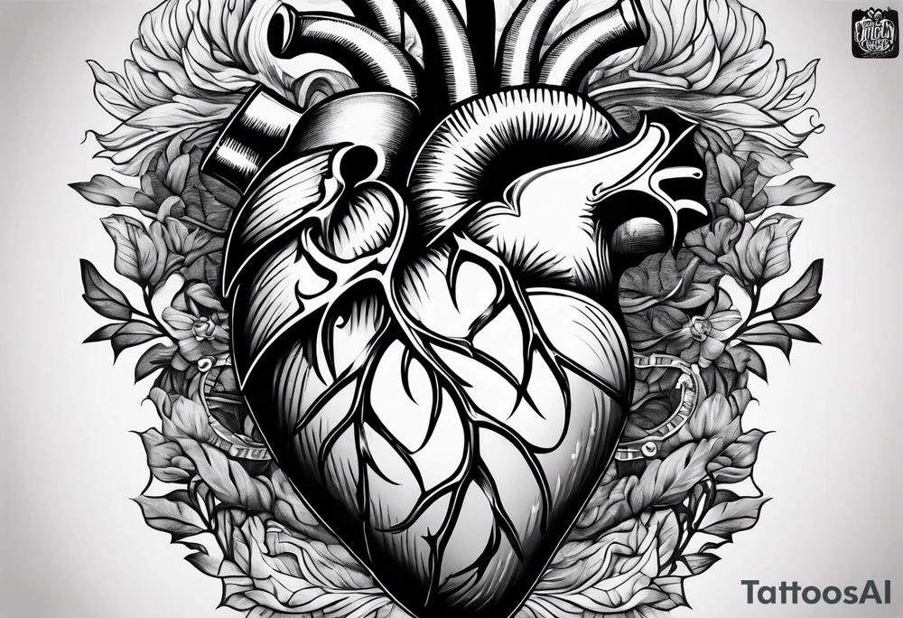 ribs exposing anatomically correct heart tattoo idea