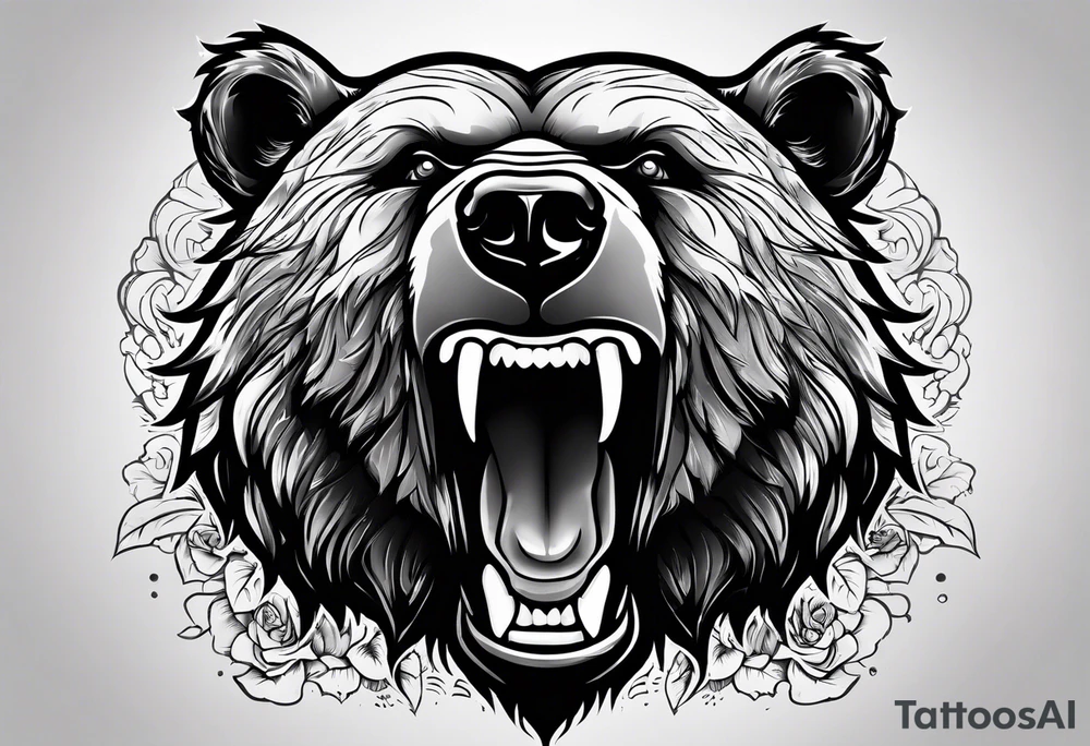 angry bear tattoo idea