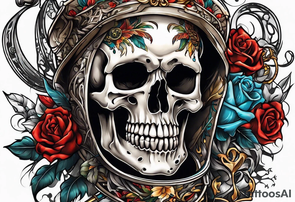skeleton running from the world tattoo idea