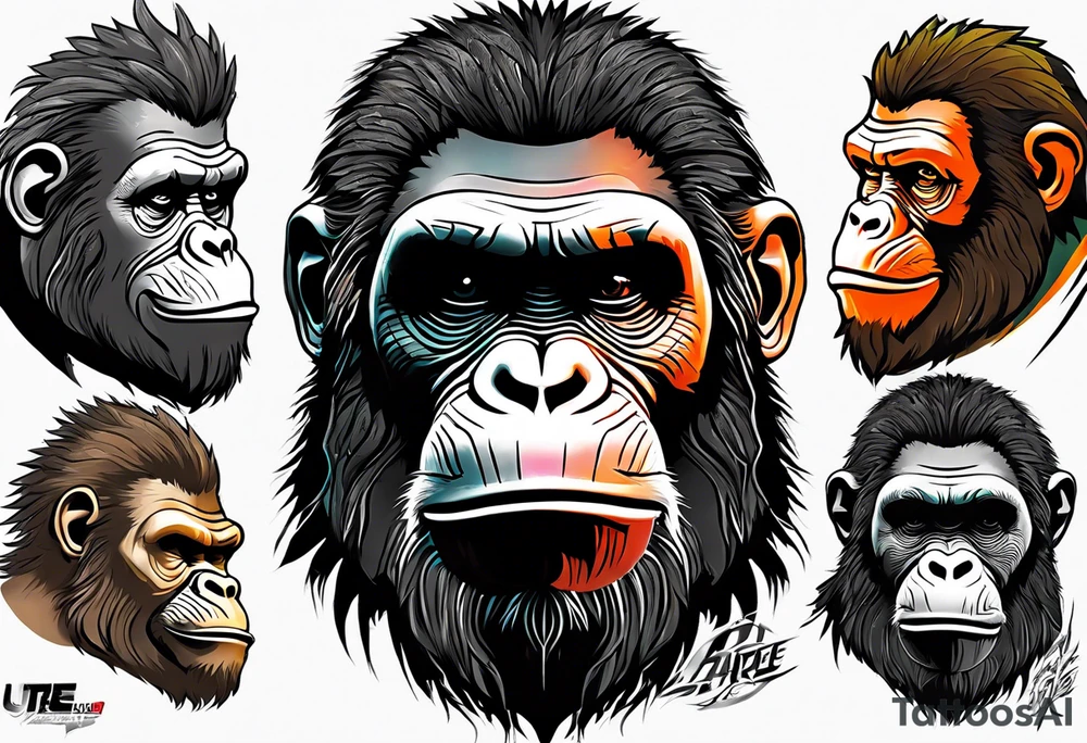Caesar from the movie planet of the apes tattoo idea