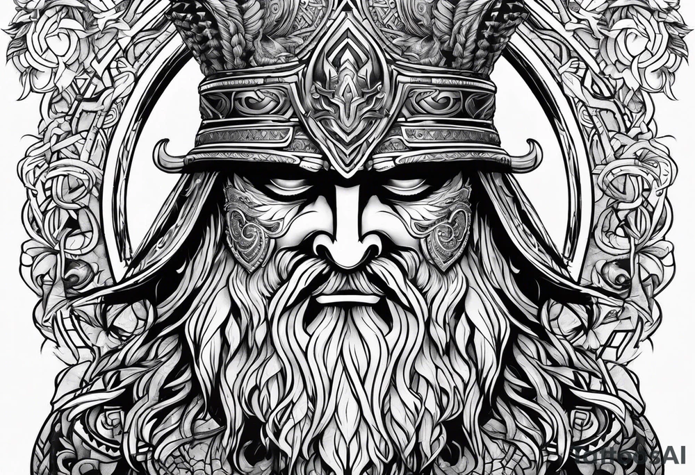 Odin god mask tattoo idea